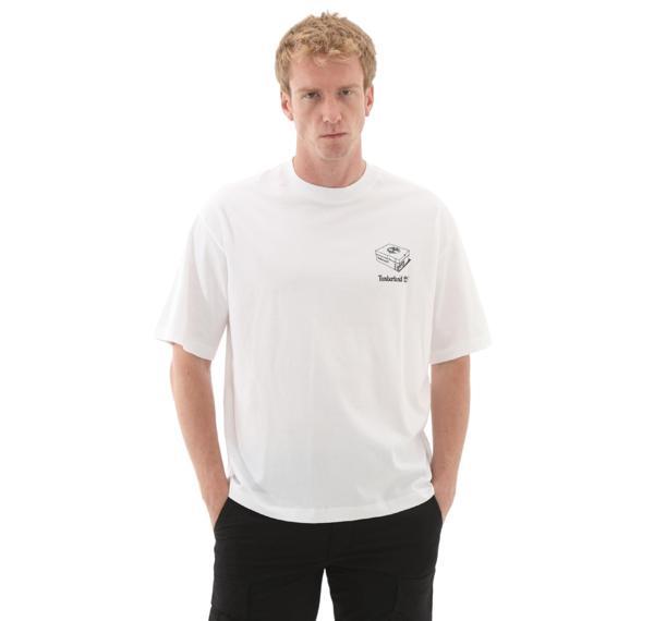 B0A6KY31001-R Timberland &#039;My Boots&#039;&#039; Short Sleeve Tee Erkek T-Shirt Beyaz - Image 1