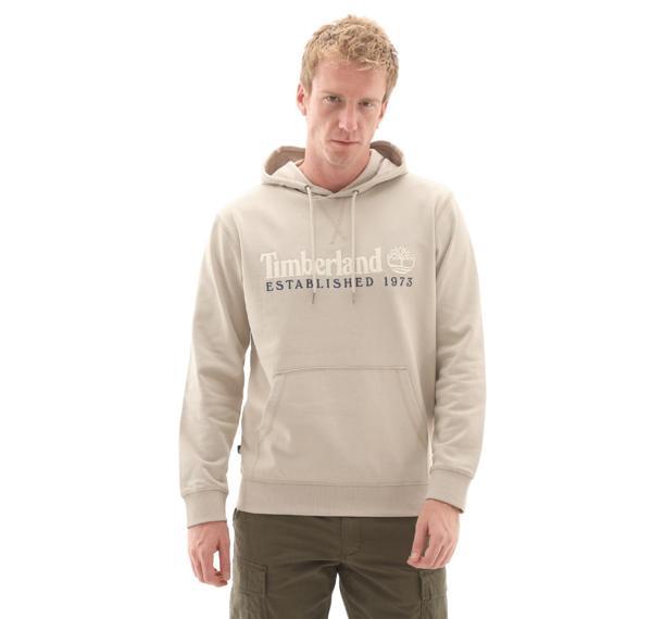B0A5MX8CY21-R Timberland Establıshed 1973 Embroidered Logo Loopba Erkek Sweatshirt Haki - Image 1
