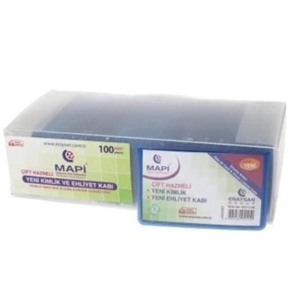 Mapi Ehliyet Kimlik Kabı Çift Hazneli Lacivert - 6 adet - Image 1