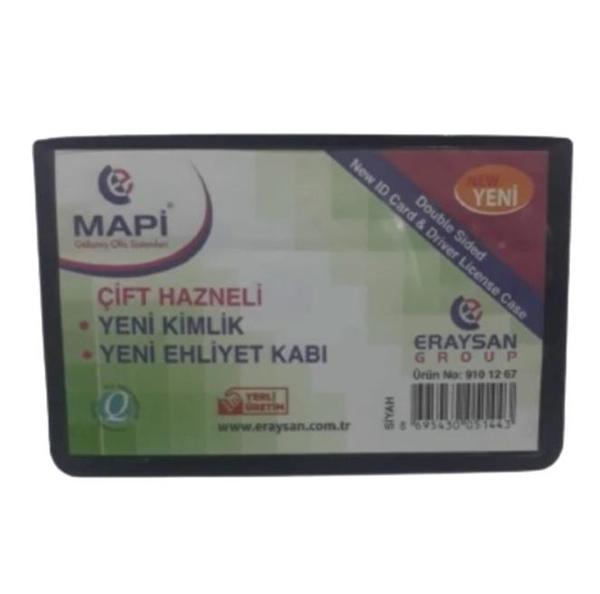 Mapi Ehliyet Kimlik Kabı Çift Hazneli Siyah - 3 adet - Image 1