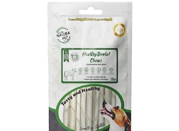 Healthy Dental Chews 13 cm 25'li Beyaz Burgu Kemik - Image 1