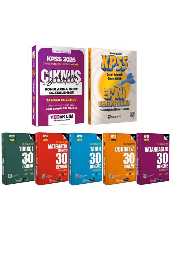 2026 KPSS Tüm Dersler Çözümlü 30 Deneme-Konularına Göre Düzenlenmiş Tamamı Çözümlü Çıkmış Sorular - Pegem Akademi Yayıncılık - Image 1