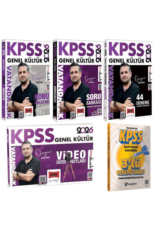 2026 KPSS Vatandaşlık Konu Anlatımı-Video Ders Notları-Çözümlü Soru Bankası-44 Deneme(Özgür Özkınık) - Yargı Yayınları - Image 1