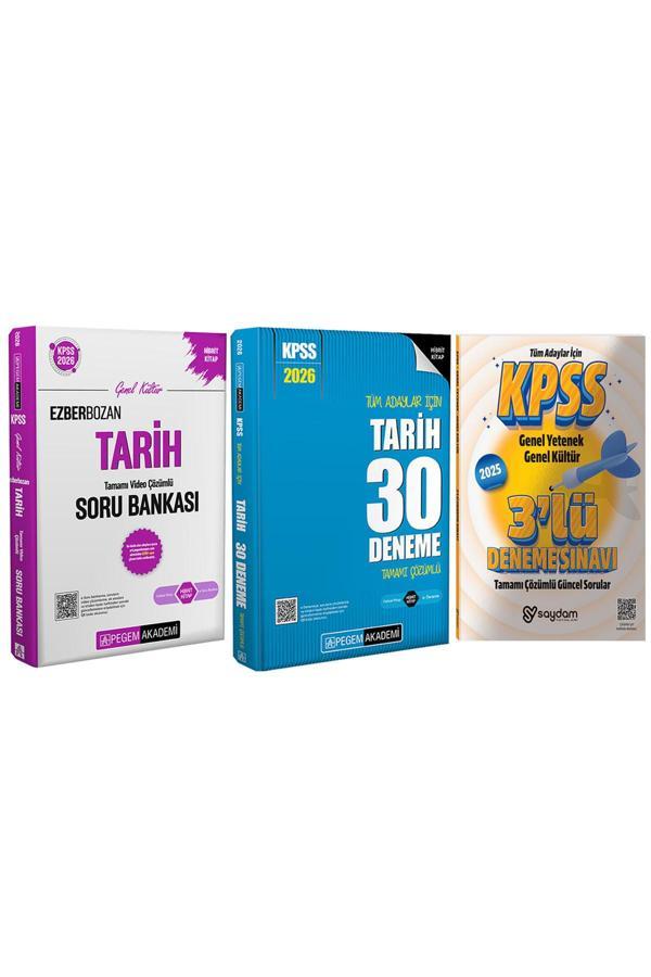 2026 KPSS GYGK Ezberbozan Tarih Video Çözümlü Soru Bankası(Hibrit,344 sayfa,1833 soru)-30 Deneme - Pegem Akademi Yayıncılık - Image 1