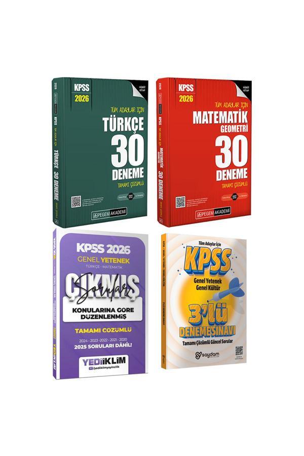 2026 KPSS Türkçe-Matematik Çözümlü 30 Deneme-Konularına Göre Çıkmış Sorular(2025 dahil) - Pegem Akademi Yayıncılık - Image 1