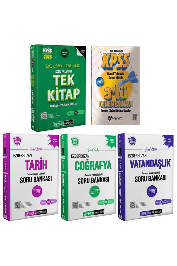 2026 KPSS GYGK Konu Anlatımlı Tek Kitap-Ezberbozan Tarih-Coğrafya-Vatandaşlık Çözümlü Soru Bankası - Pegem Akademi Yayıncılık - Image 1