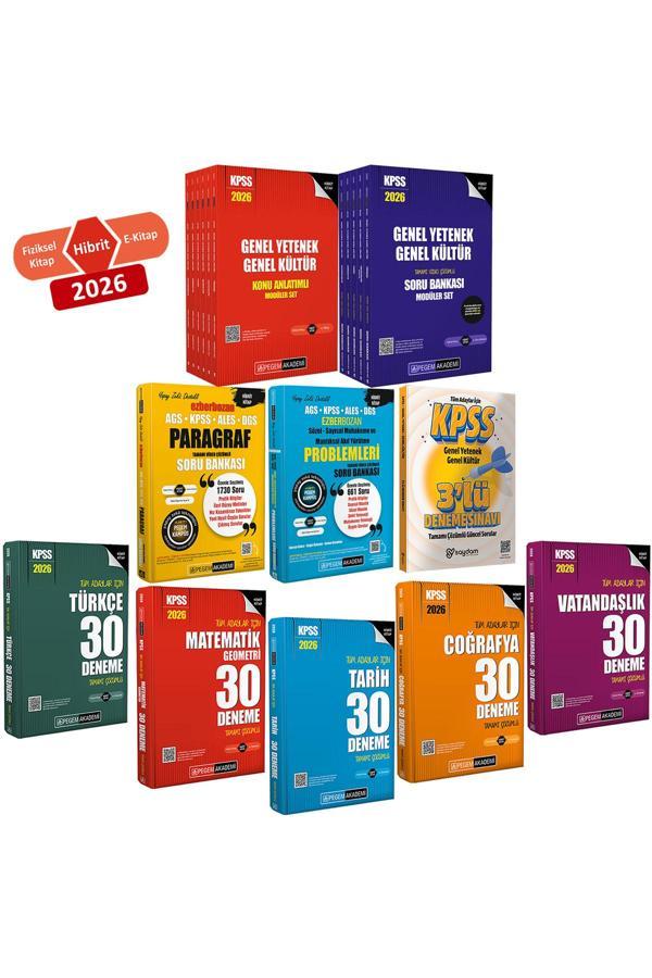 2026 KPSS Konu Anlatımı-Soru Bankası 6+5 Kitap-30 Deneme-Paragraf-Akıl Yürütme(Hibrit Kitap) - Pegem Akademi Yayıncılık - Image 1