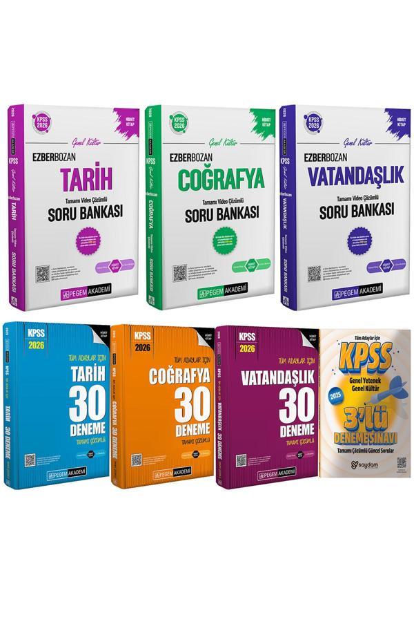 2026 KPSS GYGK Ezberbozan Tarih-Coğrafya-Vatandaşlık Video Çözümlü Soru Bankası-30 Deneme-3 Deneme - Pegem Akademi Yayıncılık - Image 1