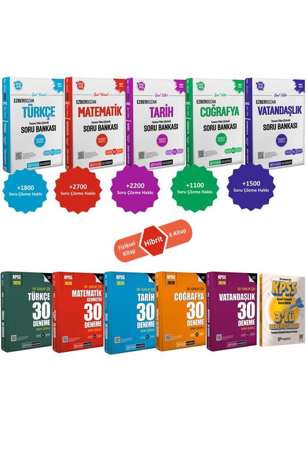 2026 KPSS Ezberbozan Tüm Dersler Video Çözümlü Soru Bankası-Tüm Dersler 30 Deneme(Hibrit Kitap) - Pegem Akademi Yayıncılık - Image 1