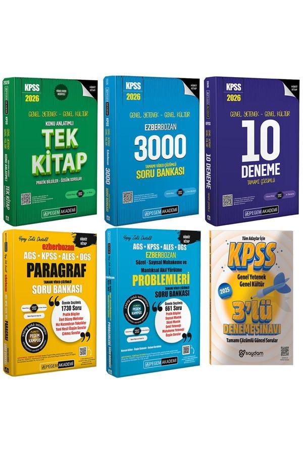 2026 KPSS GYGK Konu Anlatımlı Tek Kitap-Ezberbozan 3000 Soru Bankası-10 Deneme-Akıl Yürütme-Paragraf - Pegem Akademi Yayıncılık - Image 1