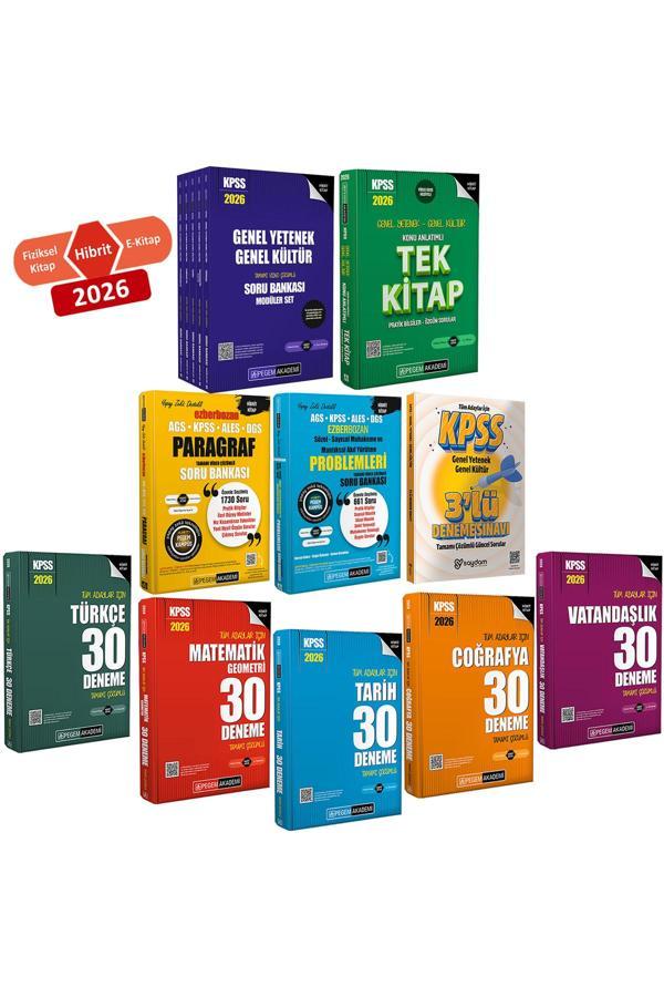 2026 KPSS Soru Bankası 5 Kitap-Konu Anlatımı-30 Deneme-Paragraf-Akıl Yürütme(Hibrit Kitap) - Pegem Akademi Yayıncılık - Image 1