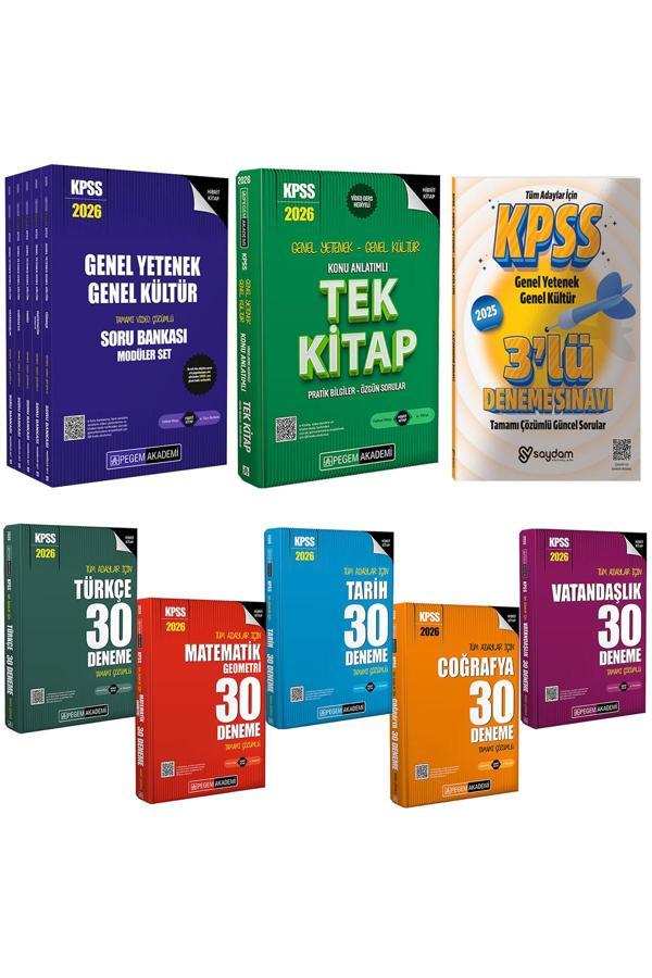 2026 KPSS GYGK Çözümlü Soru Bankası 5 Kitap-Konu Anlatımlı Tek Kitap-Tüm Dersler 30 Deneme-3 Deneme - Pegem Akademi Yayıncılık - Image 1