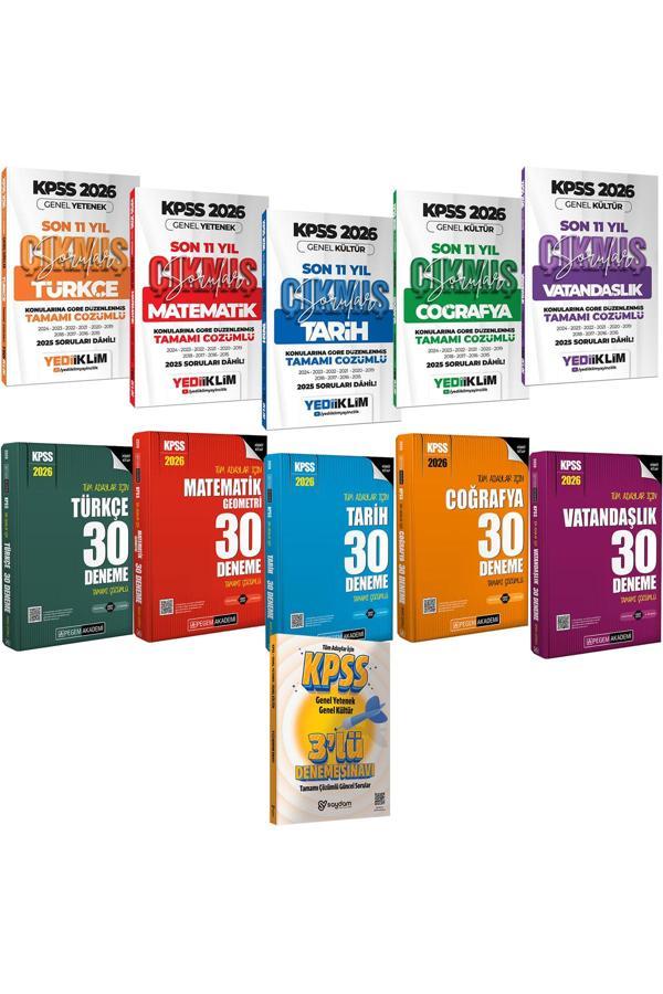 2026 KPSS Tüm Dersler Çözümlü 30 Deneme-Tüm Dersler Konularına Göre Çözümlü Son 11Yıl Çıkmış Sorular - Pegem Akademi Yayıncılık - Image 1