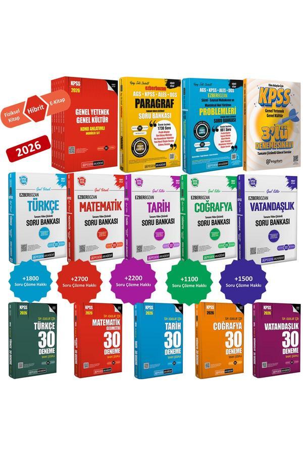 2026 KPSS Konu Anlatımı 6 Kitap-Çözümlü Soru Bankası-30 Deneme-Paragraf-Akıl Yürütme(Hibrit Kitap) - Pegem Akademi Yayıncılık - Image 1