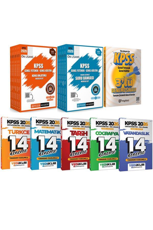 2026 KPSS Ön Lisans Karma Set(Konu Anlatımlı 6 Kitap-Soru Bankası 5 Kitap-Tüm Dersler 14 Deneme) - Pegem Akademi Yayıncılık - Image 1