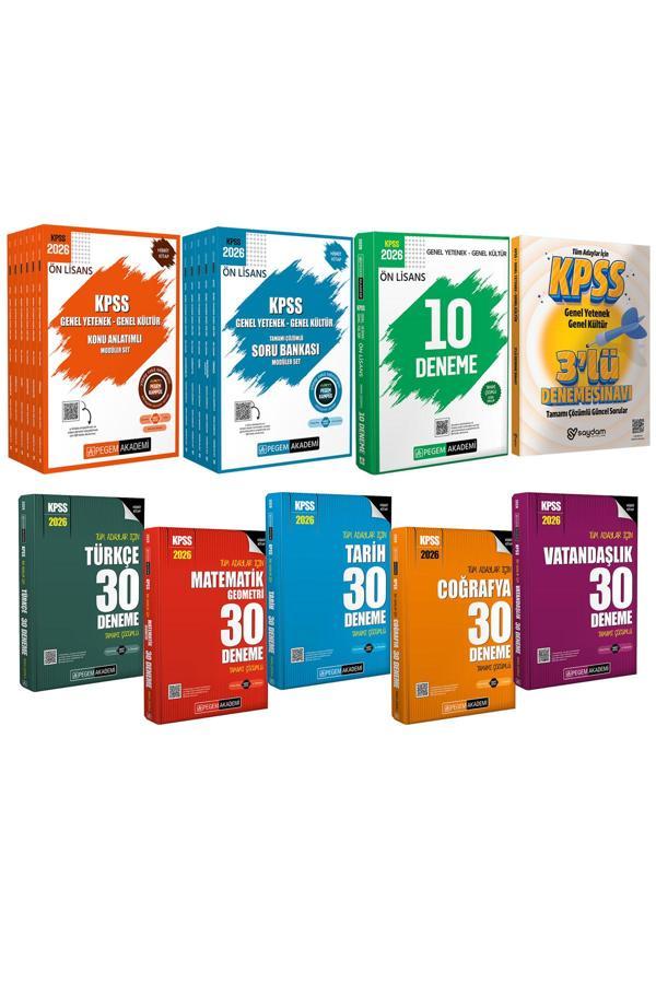 2026 KPSS Ön Lisans Konu Anlatımlı 6 Kitap-Çözümlü Soru Bankası 5 Kitap-Çözümlü 10 Deneme-30 Deneme - Pegem Akademi Yayıncılık - Image 1
