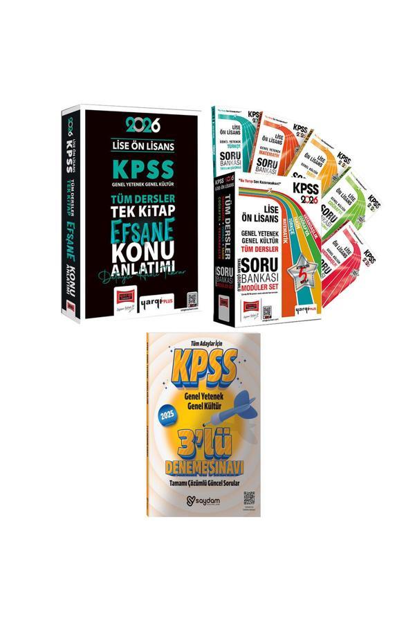 2026 KPSS Lise Ön Lisans GYGK Tek Kitap Efsane Konu Anlatımı-Çözümlü Soru Bankası 5 Kitap-3 Deneme - Yargı Yayınları - Image 1