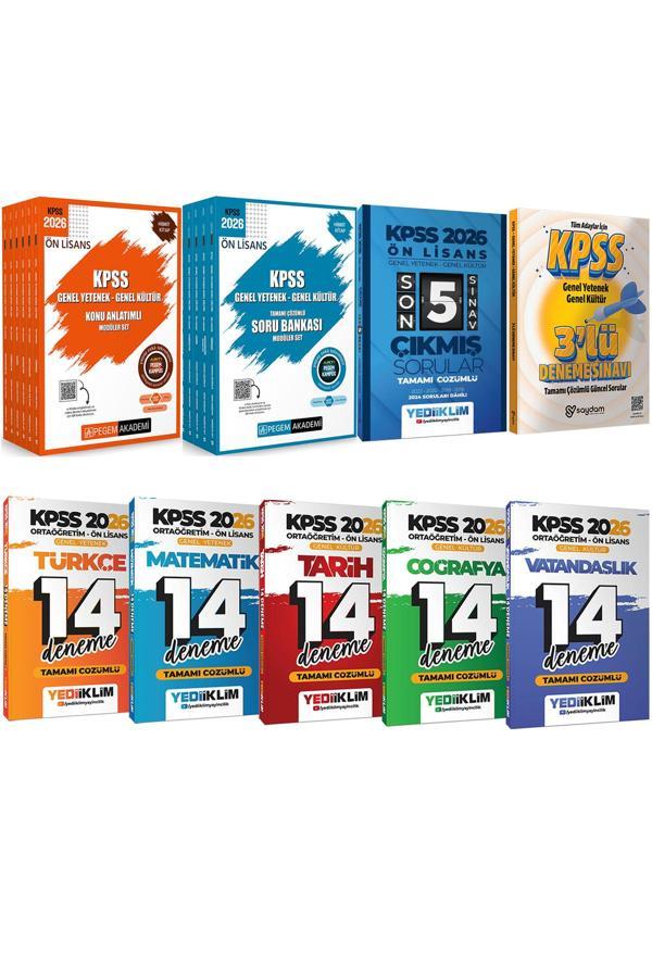 2026 KPSS Ön Lisans Karma Set(Konu Anlatımı-Soru Bankası 6+5 Kitap-14 Deneme-Çıkmış Sorular) - Pegem Akademi Yayıncılık - Image 1