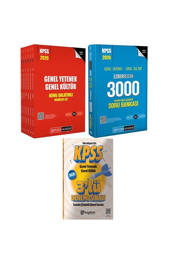 2026 KPSS GYGK Lisans Konu Anlatımlı 6 Kitap-Ezberbozan 3000 Video Çözümlü Soru Bankası-3 Deneme - Pegem Akademi Yayıncılık - Image 1