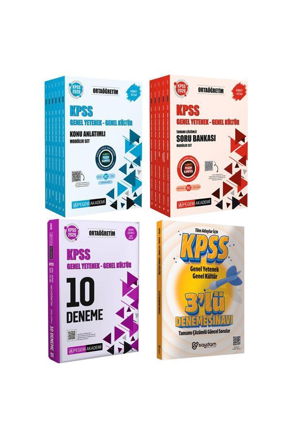 2026 KPSS Ortaöğretim Konu Anlatımlı 6 Kitap-Çözümlü Soru Bankası 5 Kitap-Çözümlü 10 Deneme - Pegem Akademi Yayıncılık - Image 1