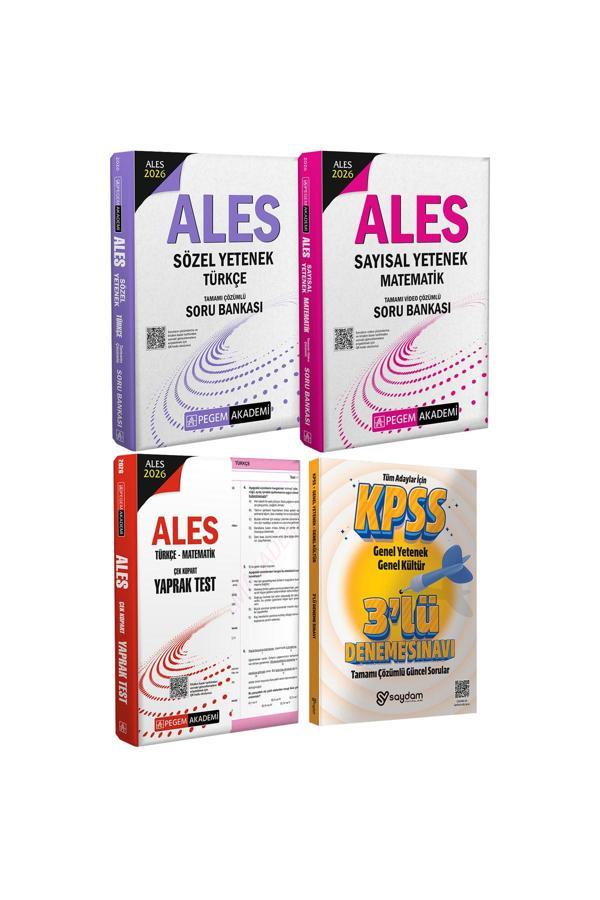 2026 ALES Sözel-Sayısal Yetenek Tamamı Çözümlü Soru Bankası-Türkçe-Matematik Çek Kopart Yaprak Test - Pegem Akademi Yayıncılık - Image 1