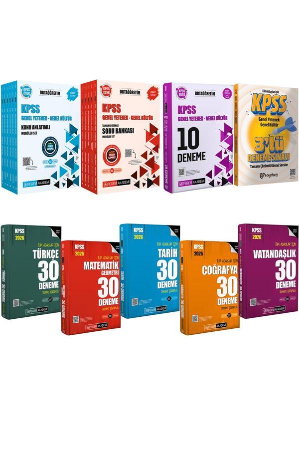 2026 KPSS Ortaöğretim Konu Anlatımı 6 Kitap-Çözümlü Soru Bankası 5 Kitap-Çözümlü 10 Deneme-30 Deneme - Pegem Akademi Yayıncılık - Image 1