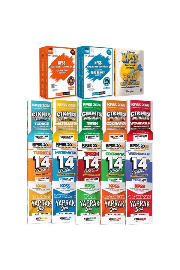 2026 KPSS Ön Lisans Karma Set(Konu ve Soru Bankası 6+5 Kitap-Çıkmış Sorular-14 Deneme-Yaprak Test) - Pegem Akademi Yayıncılık - Image 1