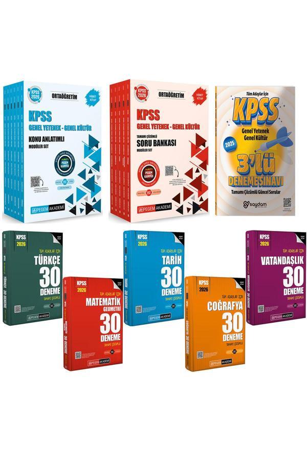 2026 KPSS Ortaöğretim Konu Anlatımlı 6 Kitap-Soru Bankası 5 Kitap-Tüm Dersler Çözümlü 30 Deneme - Pegem Akademi Yayıncılık - Image 1