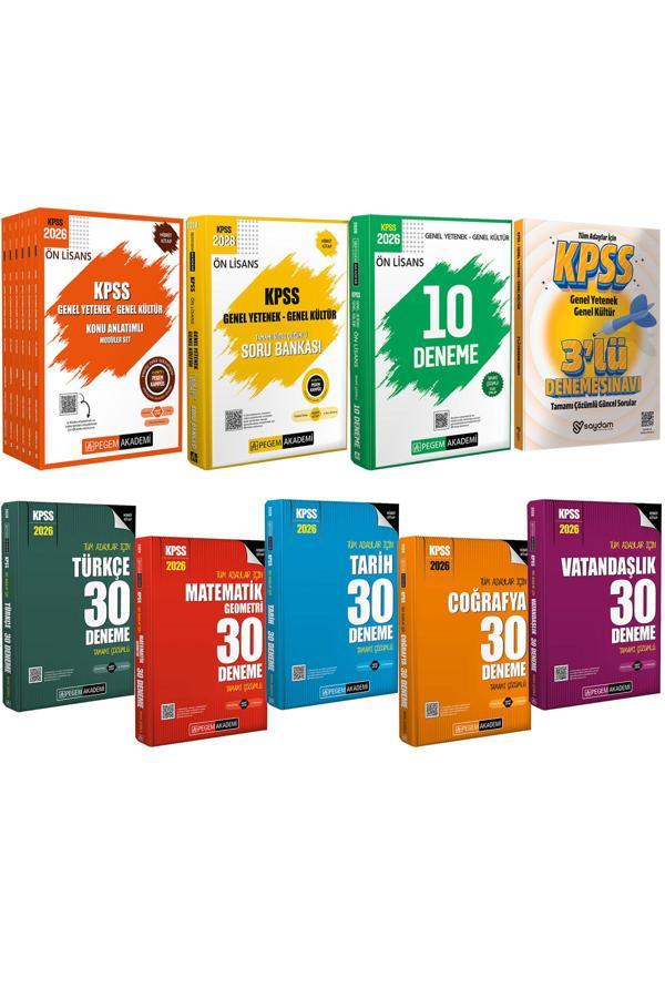 2026 KPSS Ön Lisans Konu Anlatımlı 6Kitap-Video Çözümlü Soru Bankası-10 Deneme-Tüm Dersler 30 Deneme - Pegem Akademi Yayıncılık - Image 1