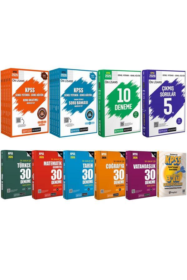 2026 KPSS Ön Lisans Konu Anlatımı 6 Kitap-Soru Bankası 5 Kitap-10 Deneme-Çıkmış Sorular-30 Deneme - Pegem Akademi Yayıncılık - Image 1