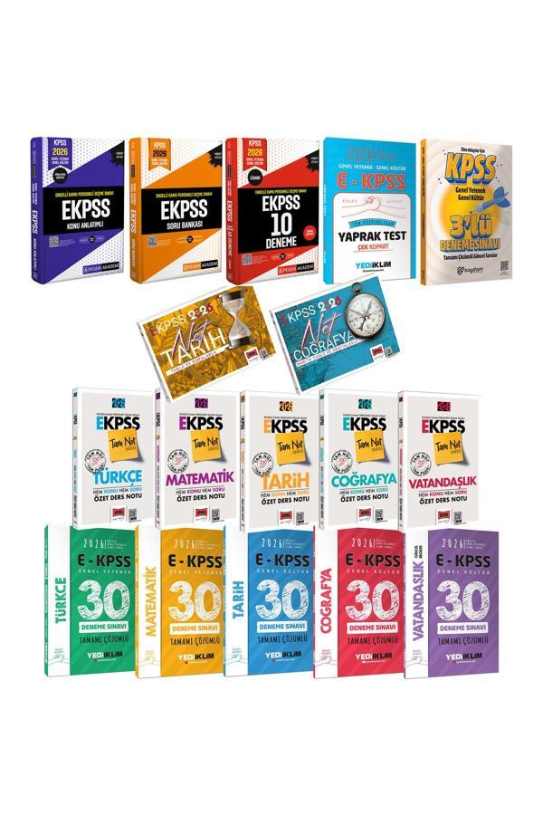 2026 E-KPSS Karma Set(Konu-Soru-Özet Ders Notu-30 Deneme-Yaprak Test-Tablolarla Tarih Coğrafya) - Pegem Akademi Yayıncılık - Image 1