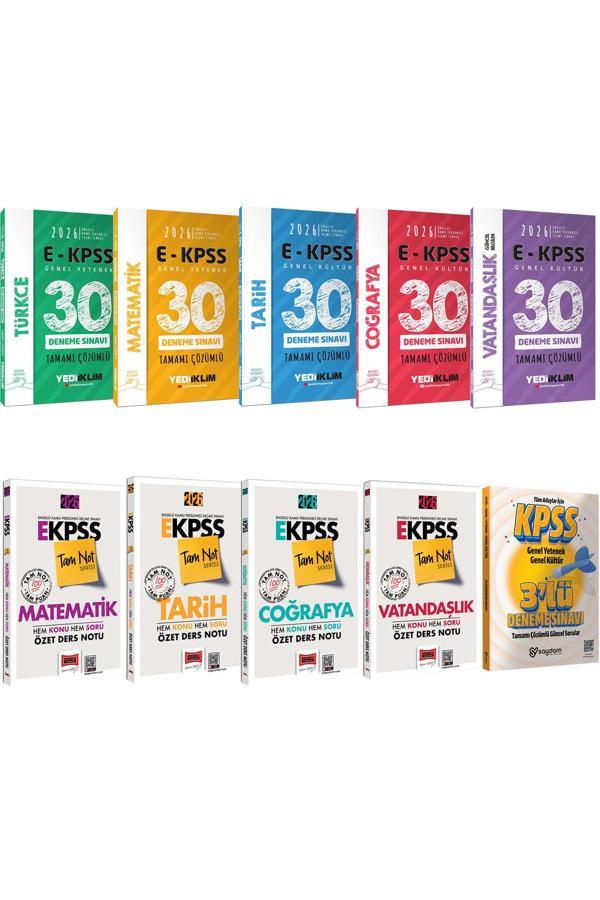 2026 E-KPSS Tam Not Serisi Özet Ders Notu-Tüm Dersler Çözümlü 30 Deneme-Çözümlü 3 Deneme - Yargı Yayınları - Image 1