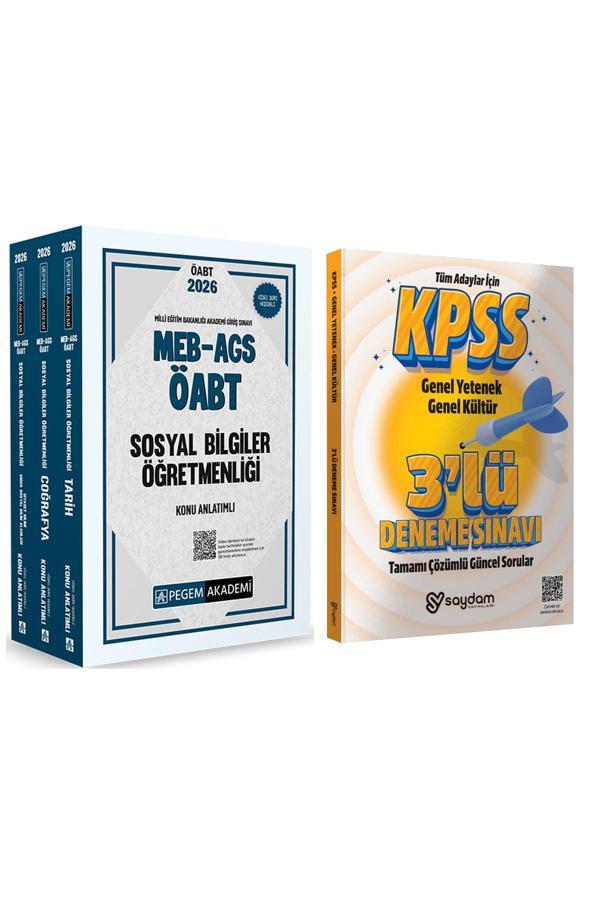 2026 MEB AGS ÖABT Sosyal Bilgiler Öğretmenliği Konu Anlatımlı 3 Kitap(1602 sayfa) - Pegem Akademi Yayıncılık - Image 1