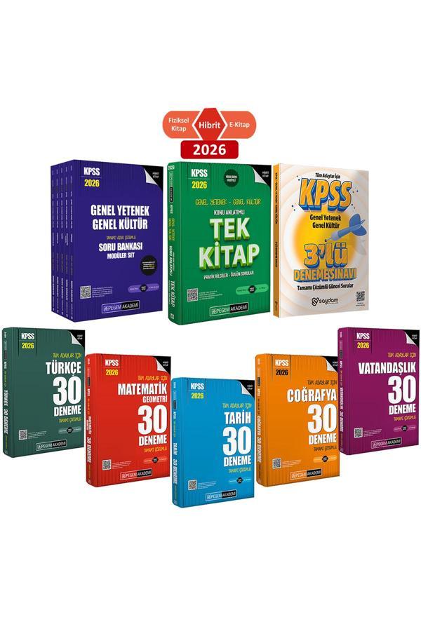 2026 KPSS Çözümlü Soru Bankası 5 Kitap-Konu Anlatımı-30 Deneme(Hibrit:Fiziksel Kitap+E Kitap) - Pegem Akademi Yayıncılık - Image 1