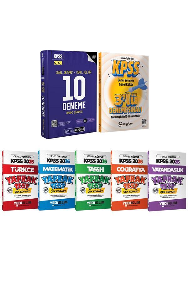 2026 KPSS Lisans Karma Set(Tamamı Çözümlü 10 Deneme-Tüm Dersler Çek Kopart Yaprak Test)-3 Deneme - Pegem Akademi Yayıncılık - Image 1