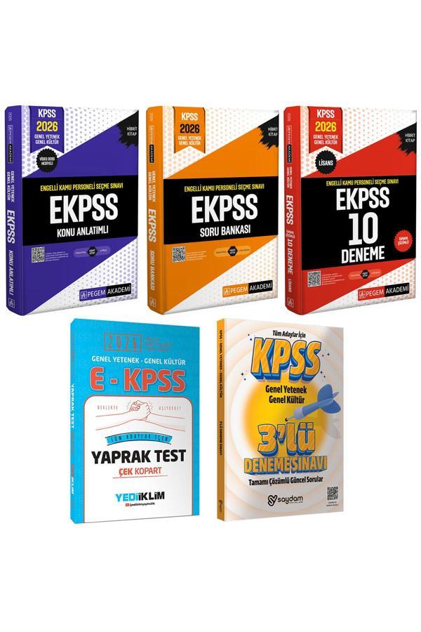 2026 E-KPSS Karma Set(Konu Anlatımı-Soru Bankası-Deneme-Çek Kopart Yaprak Test)Çözümlü Deneme Hediye - Pegem Akademi Yayıncılık - Image 1