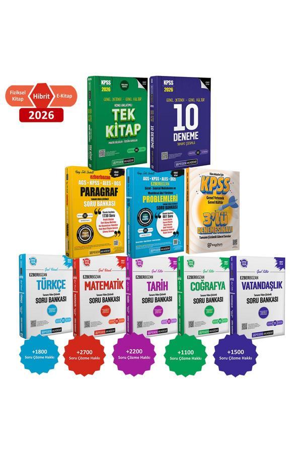2026 KPSS Konu Anlatımı-Çözümlü Soru Bankası-Çözümlü 10 Deneme-Akıl Yürütme-Paragraf(Hibrit Kitap) - Pegem Akademi Yayıncılık - Image 1