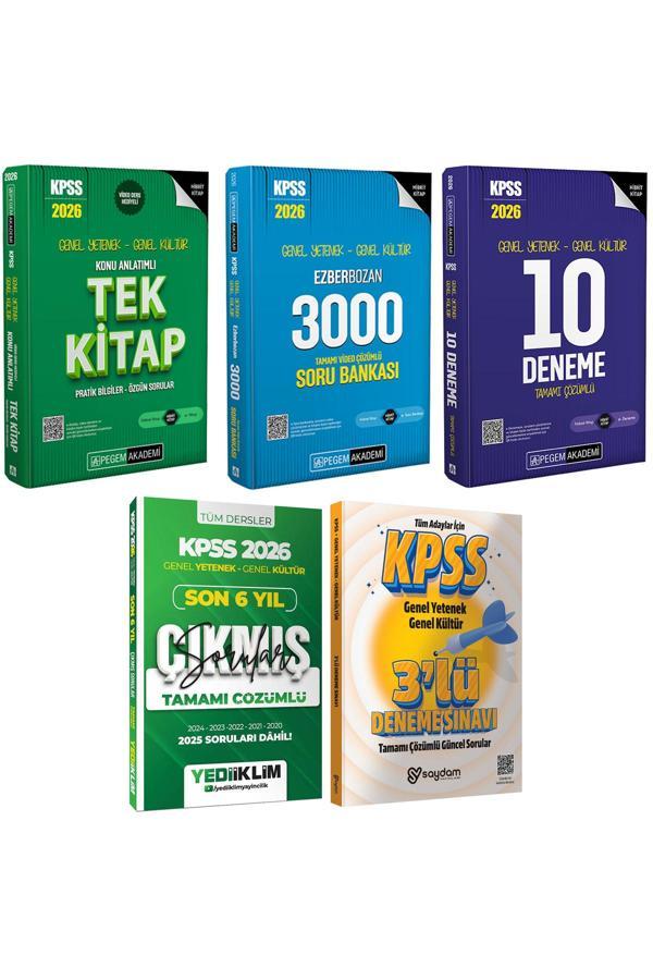 2026 KPSS GYGK Konu Anlatımlı Tek Kitap-3000 Soru Bankası-10 Deneme-Son 6 Yıl Çıkmış Sorular - Pegem Akademi Yayıncılık - Image 1