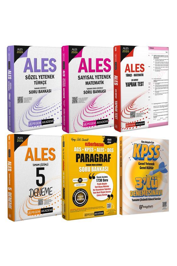 2026 ALES Sözel-Sayısal Yetenek Çözümlü Soru Bankası-Çek Kopart Yaprak Test-Çözümlü 5Deneme-Paragraf - Pegem Akademi Yayıncılık - Image 1