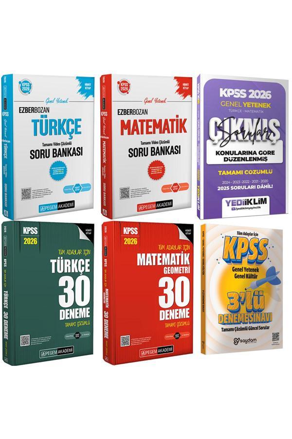 2026 KPSS Ezberbozan Türkçe-Matematik Çözümlü Soru Bankası-30 Deneme-Konularına Göre Çıkmış Sorular - Pegem Akademi Yayıncılık - Image 1