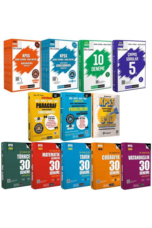 2026 KPSS Ön Lisans Konu+Soru 11 Kitap-10 Deneme-Çıkmış Sorular-30 Deneme-Paragraf-Akıl Yürütme - Pegem Akademi Yayıncılık - Image 1