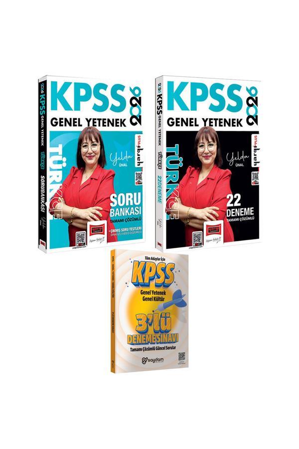 2026 KPSS Tamamı Çözümlü Türkçe Soru Bankası-Tamamı Çözümlü Türkçe 22 Deneme(Yelda Ünal)-3 Deneme - Yargı Yayınları - Image 1