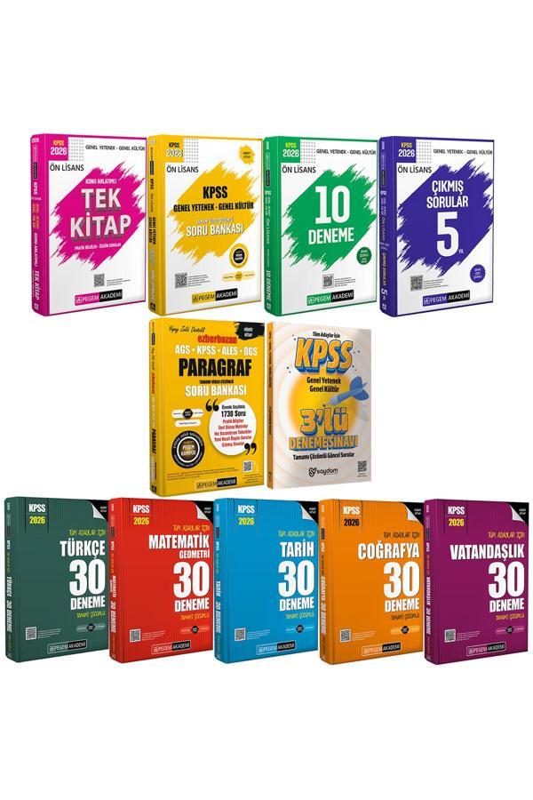 2026 KPSS Ön Lisans Konu Anlatımı-Çözümlü Soru Bankası-10 Deneme-Çıkmış Sorular-30 Deneme-Paragraf - Pegem Akademi Yayıncılık - Image 1
