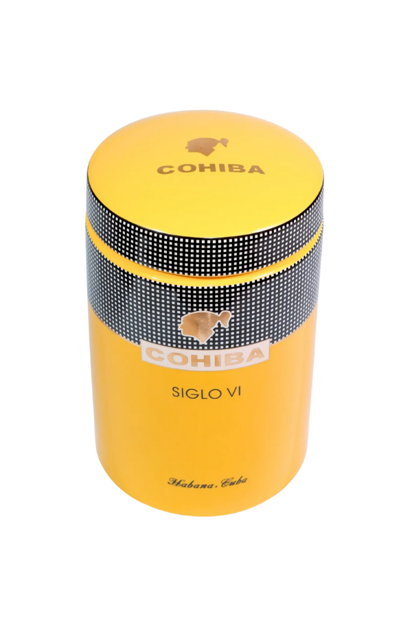 Cohiba Sarı Nokta Desenli Puro Saklama Kutusu Jar - Image 1