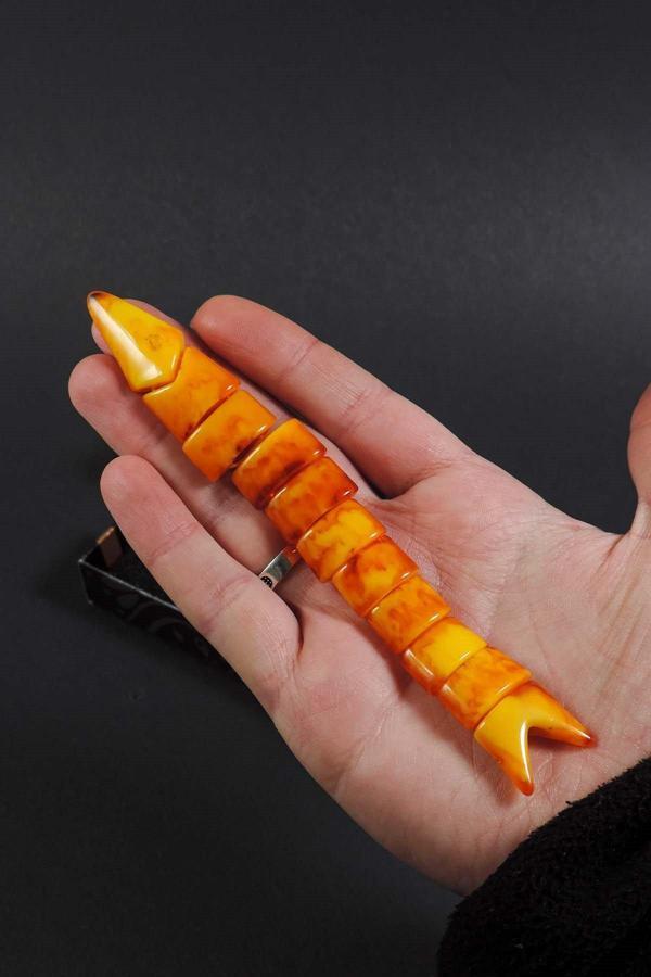 Dalgalı Turuncu Renk Balık Tesbih - Image 1