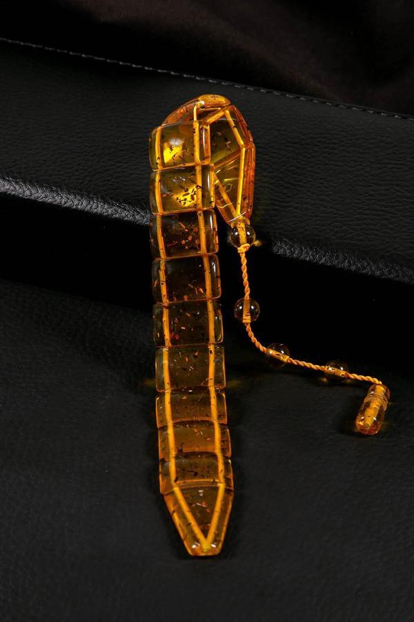 Geniş Model Toz Kehribar Balık Tesbih - Image 1