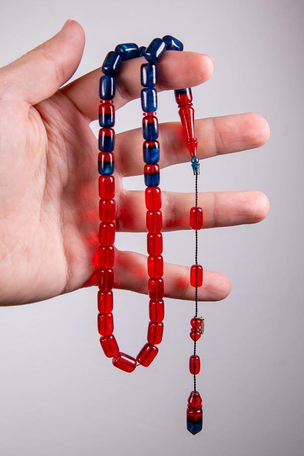 Mehmet Hızarcı İmzalı Renk Geçişli Sıkma Kehribar Tesbih - Image 1