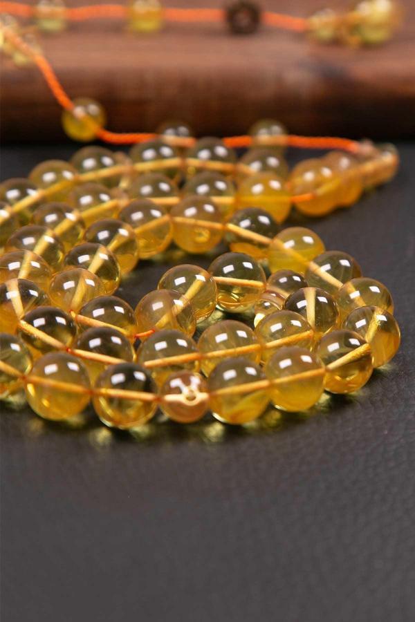 Sarı Hareli 45 Taneli Özel Seri Bakalit Sıkma Tesbih - Image 1