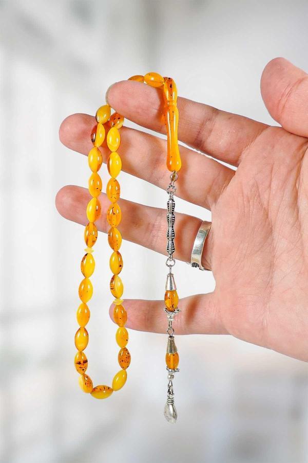 Arpa Tane Parçacıklı Model Toz Kehribar Tesbih - Image 1