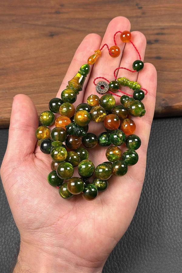 Dalgalı Yeşil Özel Seri 45 Taneli Bakalit Sıkma Tesbih - Image 1